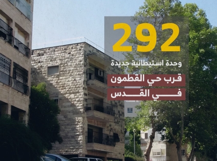 292 وحدة استيطانية جديدة قرب حي القطمون في القدس