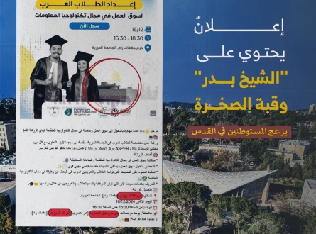 إعلان يحتوي على "الشيخ بدر" وقبة الصخرة يزعج مستوطني القدس