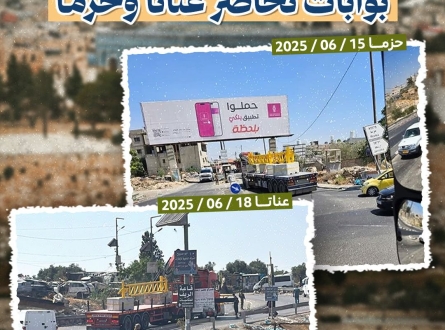 بوابات تحاصر عناتا وحزما