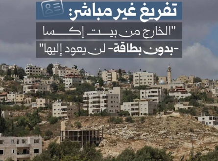 تفريغ غير مباشر لقرى مقدسية