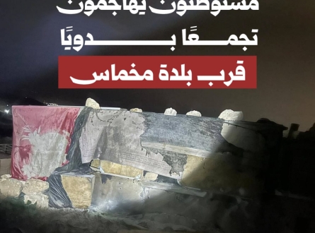 مستوطنون يهاجمون تجمعًا بدويًا قرب بلدة مخماس