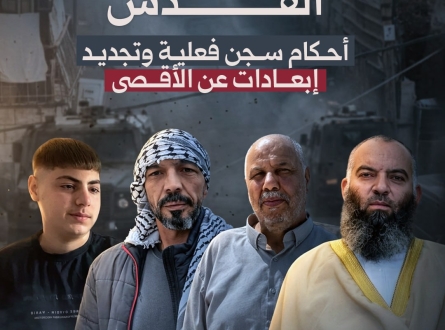 القدس.. أحكام سجن فعلية وتجديد إبعادات عن الأقصى
