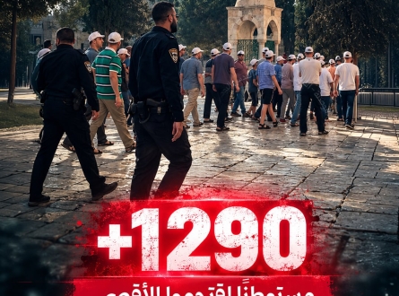 +1290 مستوطنا يقتحمون الأقصى خلال الأسبوع الماضي